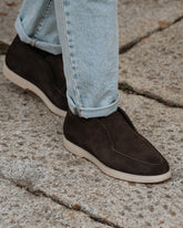 Dark brown Suede Leather Westbury Casual Loafers – Handcrafted Luxury Slip-On Dress Shoes