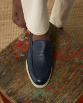 Blue Deer Leather Cedric Casual Loafers – Handcrafted Luxury Slip-On Dress Shoes