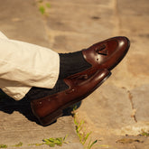 Dark brown Cordovan Leather Remington Tassel Loafers – Handcrafted Luxury Slip-On Dress Shoes