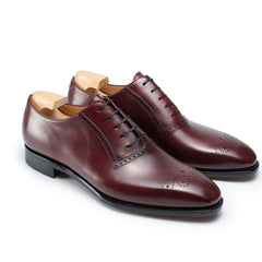Valente Regal: Elegant Wingtip Oxford Burgundy Leather Formal Shoes with Detailing