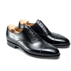 Dominic Luxe: Premium Toe Cap Oxford Black Leather Formal Shoes