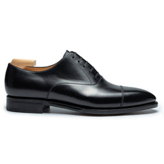 Dominic Luxe: Premium Toe Cap Oxford Black Leather Formal Shoes