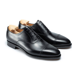 Maxim Prime: Elegant Brogue Toe Cap Oxford Black Leather Formal Shoes for Formal Wear