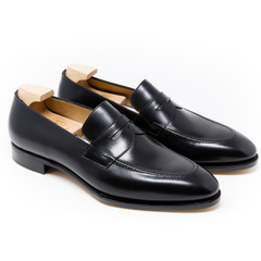 Black Calf Leather Loafers for Men – Elegant Handmade Luxury Leather Shoes
