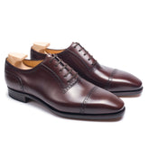 Dominic Luxe: Premium Wingtip Brogue Toe Cap Oxford Brown Leather Formal Shoes