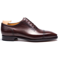 Dominic Luxe: Premium Wingtip Brogue Toe Cap Oxford Brown Leather Formal Shoes