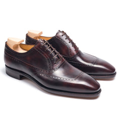 Leonardo Monarch: Sleek Oxford Black Leather Formal Shoes – Brogue Edition