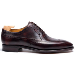 Leonardo Monarch: Sleek Oxford Black Leather Formal Shoes – Brogue Edition