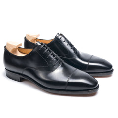 Marcus Elite: Premium Toe Cap Oxford Black Leather Formal Shoes for Office Look