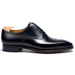 Marcus Elite: Premium Toe Cap Oxford Black Leather Formal Shoes for Office Look
