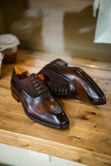 Brown Suede & Tan Leather Brogue Oxfords – Smart Casual Shoes