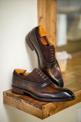 Brown Suede & Tan Leather Brogue Oxfords – Smart Casual Shoes