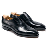 Adrian Noble: Polished Oxford Black Leather Formal Shoes – Full Brogue Style