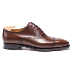 Lucian Prestige: Elegant Oxford light brown Leather Formal Shoes – Full Brogue Edition