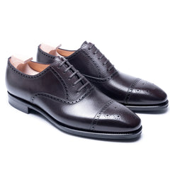 Adrian Noble: Espresso Brown Leather Oxford Formal Shoes