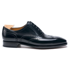Edric Monarch: Classic Brogue Oxford Black Leather Formal Shoes for Office Wear