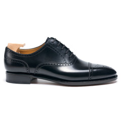 Lorenzo Monarch: Polished Oxford Brown Leather Formal Shoes with Brogue Design
