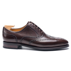 Aurelius Prime: Handcrafted Wingtip Brogue Oxford Brown Leather Formal Shoes