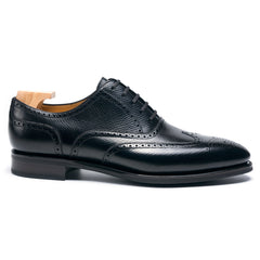 Dominic Prime: Premium Oxford Black Leather Formal Shoes – Full Brogue Design