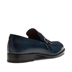 Navy Blue Monk Strap Loafers | Men's Leather Dress Shoes