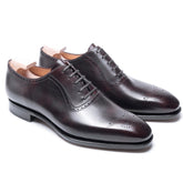 Leonardo Luxe: Polished Brown Brogue with Perforated Detailing