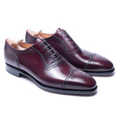 Victor Luxe: Premium Brogue Toe Cap Oxford Burgundy Leather Formal Shoes – Luxury Style