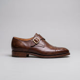 Brown Leather Dovuno Luxury Monk Strap Formal Shoes - Luxury Men's Leather Business Shoes