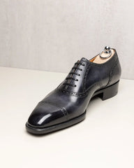 Adelaide Oxford – Hand-Patina Black with Brogue Detailing