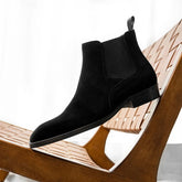 Men’s Black Suede Chelsea Boots – Handmade, Elegant & Comfortable