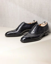 Adelaide Oxford – Hand-Patina Black with Brogue Detailing