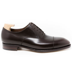 Grayson Prime: Elegant Toe Cap Oxford Brown Leather Formal Shoes – Gloss Finish