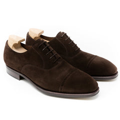 Caspian Prestige: Premium Oxford Brown suede Leather Formal Shoes – Full Brogue Pattern
