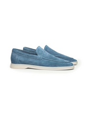 Summer Luxe: Premium Light Blue Suede Loafers