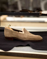 “SuaveStep” Taupe Suede Loafers – Handmade Luxury Slip-On Shoes for Men