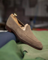 “SuaveStep” Taupe Suede Loafers – Handmade Luxury Slip-On Shoes for Men