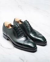 Black Oxford Cap Toe Shoes for Men – Luxury Leather Brogue Dress Shoes