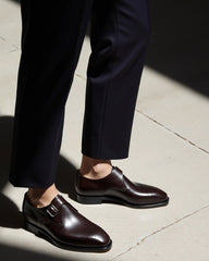 Elegant Brown Monk Strap Shoes for Men – Premium Leather Dress Shoes