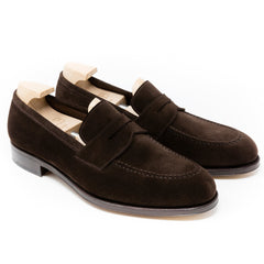 Chestnut Brown Suede Loafers for Men – Handmade Luxury Slip-On Shoes