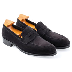 Chestnut Black Suede Loafers for Men – Handmade Luxury Slip-On Shoes