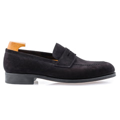Chestnut Black Suede Loafers for Men – Handmade Luxury Slip-On Shoes