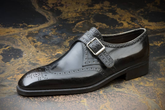 Black Leather Averaas Luxury Monk Strap Formal Shoes - Luxury Men's Leather Business Shoes