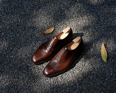 Cap Toe Oxford – Walnut Brown with Subtle Brogue Accent