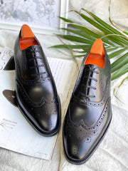 Classic Black Brogue Oxford Shoes