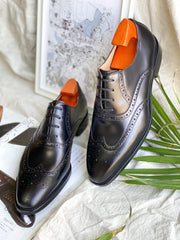 Classic Black Brogue Oxford Shoes