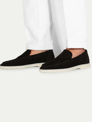 Summer Luxe: Premium Black Suede Loafers