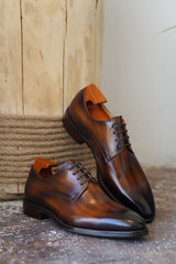 Rich Brown Patina Derby Shoes