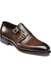 Dark Brown Leather Renzo Single Monk Strap Dress Shoes 300
