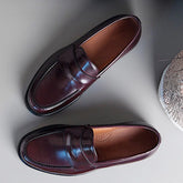 Brown Leather Eversham Penny Loafers– Handcrafted Luxury Footwear