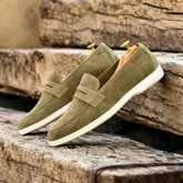 AeroLoaf – Olive Suede Loafers