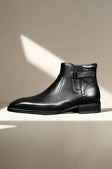 "Vortex" Black Zipper Boot